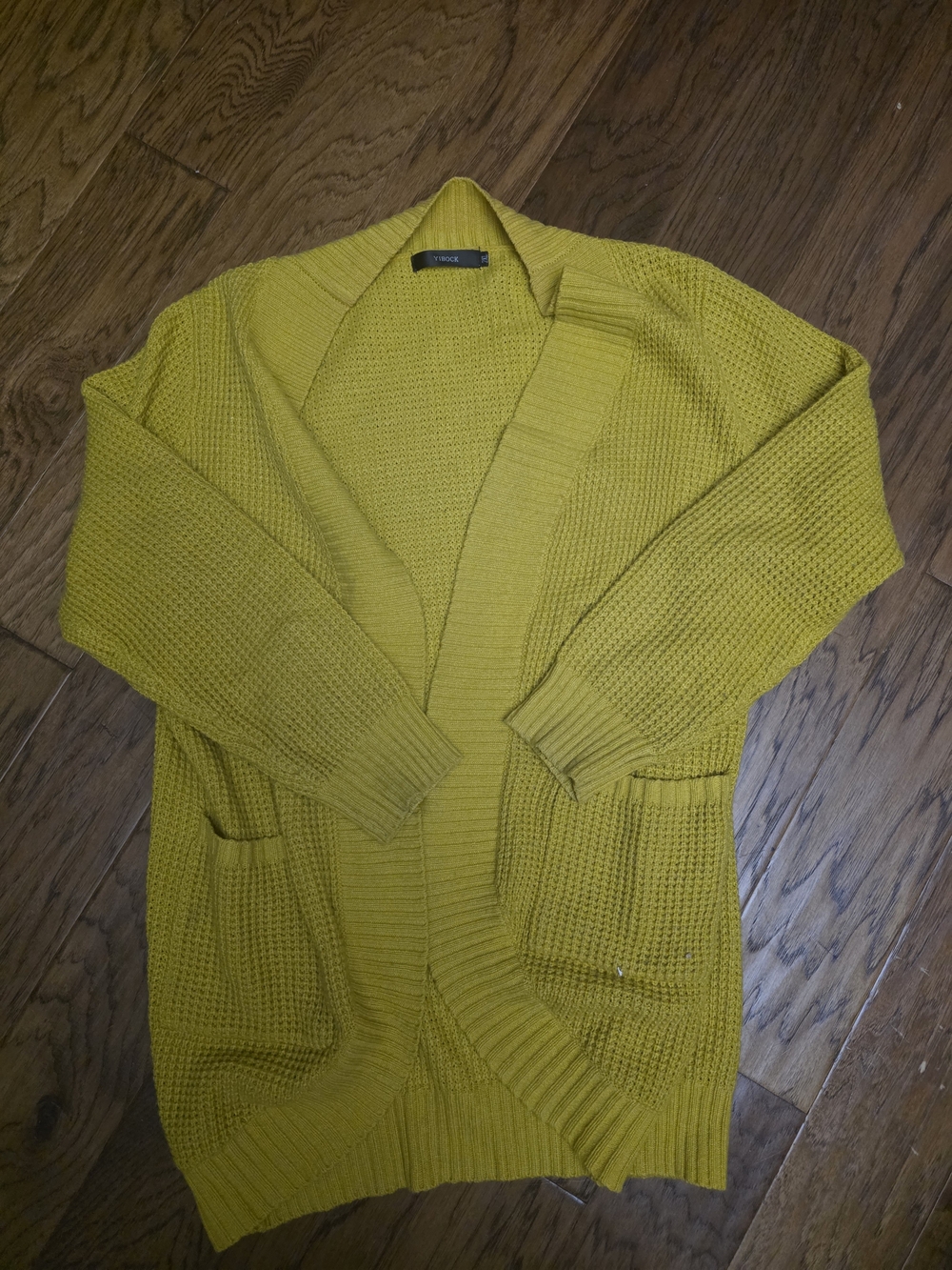 Mustard Open-Front Textured Cardigan sz 2x